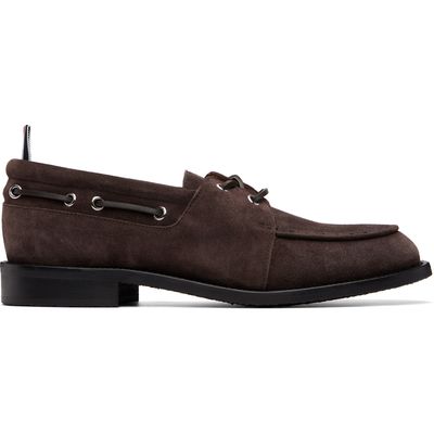 Thom Browne Thom Browne Brown Calf Suede Boat Shoes
