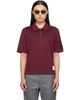 Thom Browne Thom Browne Burgundy Jersey Ottoman 4-Bar Polo - 1
