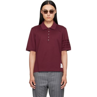 Thom Browne Thom Browne Burgundy Jersey Ottoman 4-Bar Polo