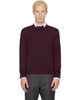 Thom Browne Thom Browne Burgundy Ottoman Milano Stitch 4-Bar Bomber Sweater - 1