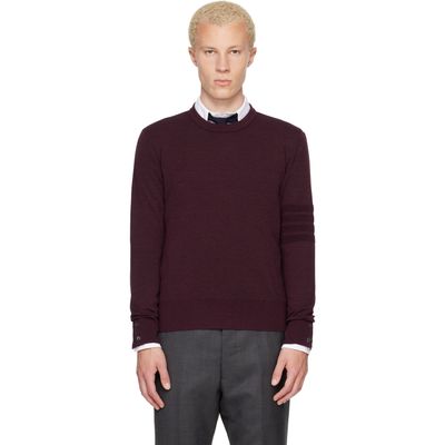 Thom Browne Thom Browne Burgundy Ottoman Milano Stitch 4-Bar Bomber Sweater