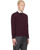 Thom Browne Thom Browne Burgundy Ottoman Milano Stitch 4-Bar Bomber Sweater - 2