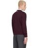 Thom Browne Thom Browne Burgundy Ottoman Milano Stitch 4-Bar Bomber Sweater - 3