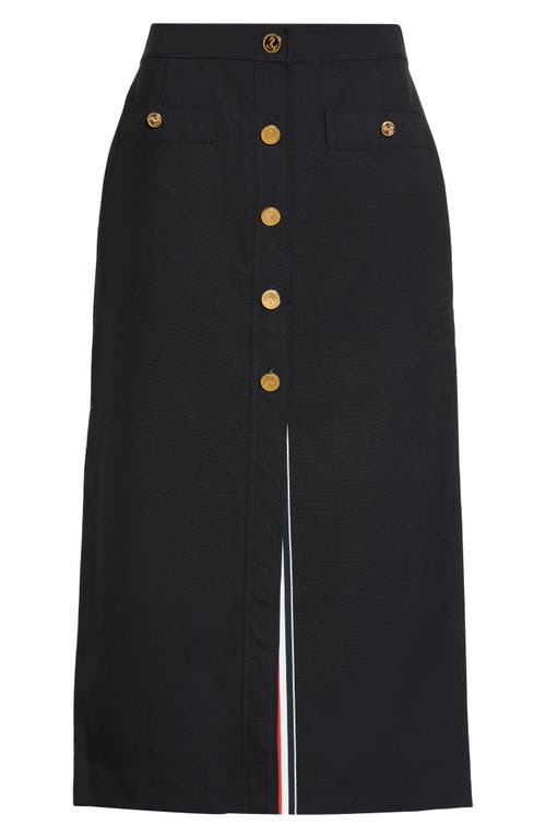 Thom Browne Thom Browne Button Front Wool Midi Skirt