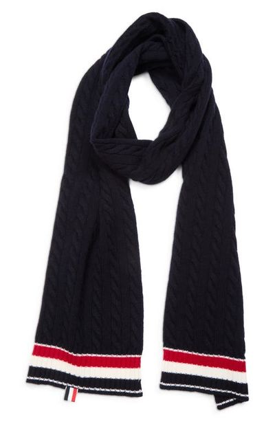 Thom Browne Thom Browne Cable Knit Virgin Wool Scarf