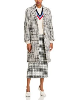 Thom Browne Thom Browne Cashmere Blend Tweed Elongated Overcoat