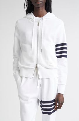 Thom Browne Thom Browne Classic 4-Bar Cotton French Terry Zip Hoodie