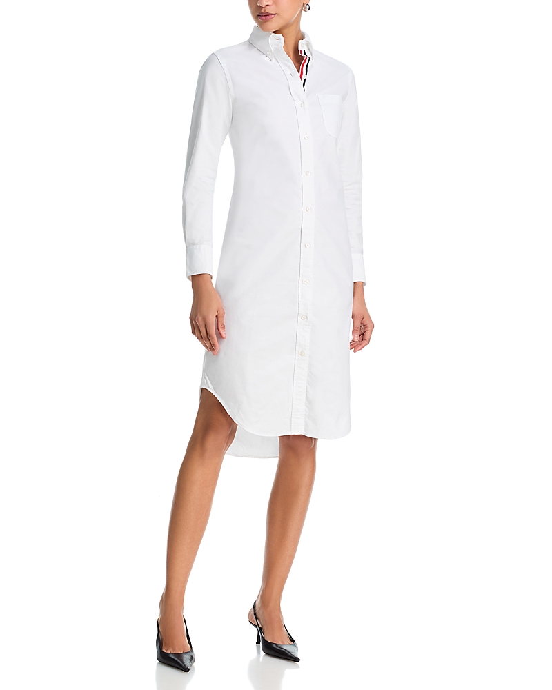 Thom Browne Thom Browne Classic Long Sleeve Button Down Point Collar Shirtdress