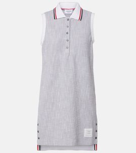 Thom Browne Thom Browne Cotton-blend tweed polo dress