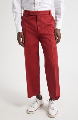 Thom Browne Thom Browne Cotton Twill Crop Chinos