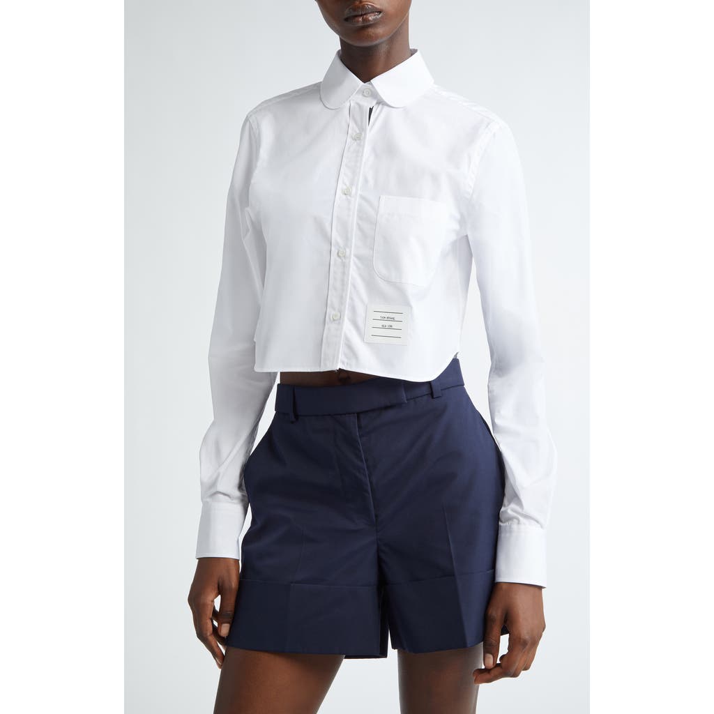 Thom Browne Thom Browne Crop Cotton Button-Up Shirt