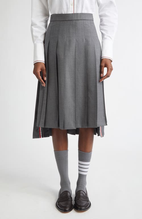 Thom Browne Thom Browne Drop Back Pleated Merino Wool Skirt