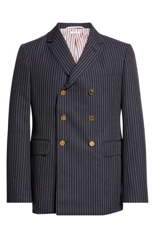 Thom Browne Thom Browne Fit 1 Pinstripe Double Breasted Wool Sport Coat
