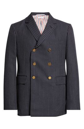 Thom Browne Thom Browne Fit 1 Pinstripe Double Breasted Wool Sport Coat