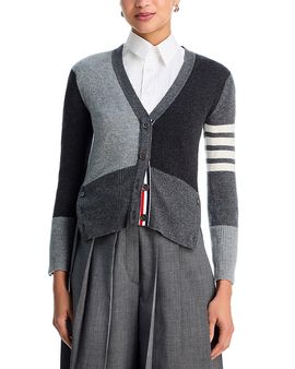 Thom Browne Thom Browne Funmix Classic Fit V Neck Cashmere Cardigan