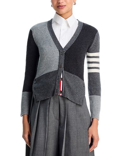 Thom Browne Thom Browne Funmix Classic Fit V Neck Cashmere Cardigan