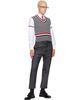 Thom Browne Thom Browne Gray Baby Cable V-Neck Cricket RWB Vest - 4