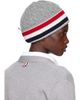 Thom Browne Thom Browne Gray Cable & Rib Merino Wool RWB Stripe Beanie - 3