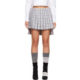 Thom Browne Thom Browne Gray Gunclub Heavy Twill Low Rise Pleated Miniskirt