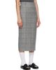 Thom Browne Thom Browne Gray High-Waisted Check Flannel Midi Skirt - 2