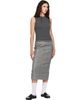 Thom Browne Thom Browne Gray High-Waisted Check Flannel Midi Skirt - 4