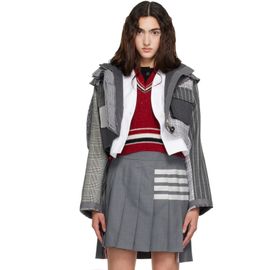 Thom Browne Thom Browne Gray High Twist Wool Funmix Cropped Tailored Parka