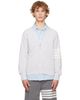 Thom Browne Thom Browne Gray Linen Cotton 4-Bar Relaxed Fit Cardigan - 1
