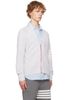 Thom Browne Thom Browne Gray Linen Cotton 4-Bar Relaxed Fit Cardigan - 2