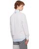 Thom Browne Thom Browne Gray Linen Cotton 4-Bar Relaxed Fit Cardigan - 3