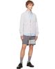 Thom Browne Thom Browne Gray Linen Cotton 4-Bar Relaxed Fit Cardigan - 4