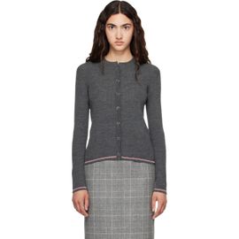 Thom Browne Thom Browne Gray Merino Wool Rib Stitch Cardigan