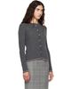 Thom Browne Thom Browne Gray Merino Wool Rib Stitch Cardigan - 2