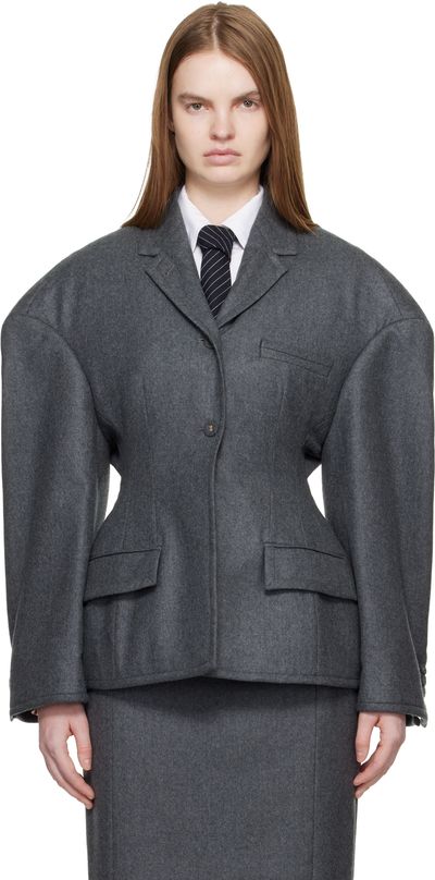 Thom Browne Thom Browne Gray Nipped Waist Cocoon Blazer