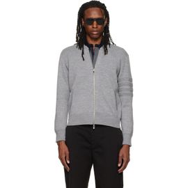 Thom Browne Thom Browne Gray Ottoman Milano Stitch 4-Bar Bomber Jacket