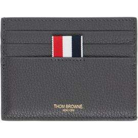 Thom Browne Thom Browne Gray Soft Pebble Grain Note Compartment Card Holder