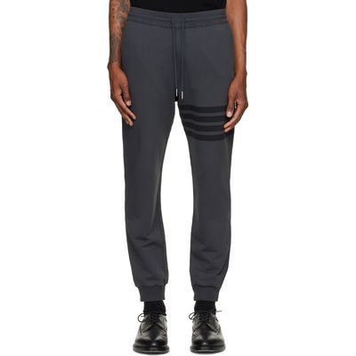 Thom Browne Thom Browne Gray Solid Loopback 4-Bar Sweatpants