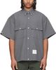 Thom Browne Thom Browne Gray S/S Track Shirt Flap Pockets Wool Shirt - 1
