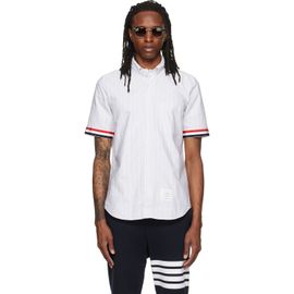 Thom Browne Thom Browne Gray Straight Fit Button Down Short Sleeve Shirt
