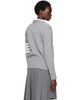Thom Browne Thom Browne Gray Wool 4-Bar V-Neck Cardigan - 3