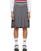 Thom Browne Thom Browne Gray Wool Seersucker Pleated Low Rise Miniskirt - 1