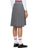 Thom Browne Thom Browne Gray Wool Seersucker Pleated Low Rise Miniskirt - 3