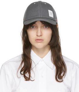 Thom Browne Thom Browne Grey 6-Panel Baseball Cap