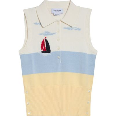 Thom Browne Thom Browne Hand-Embroidered Nantucket Scenic Jersey Tank