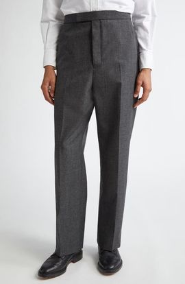 Thom Browne Thom Browne High Waist Back Strap Wool Trousers