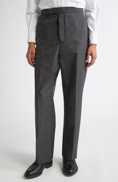 Thom Browne Thom Browne High Waist Back Strap Wool Trousers