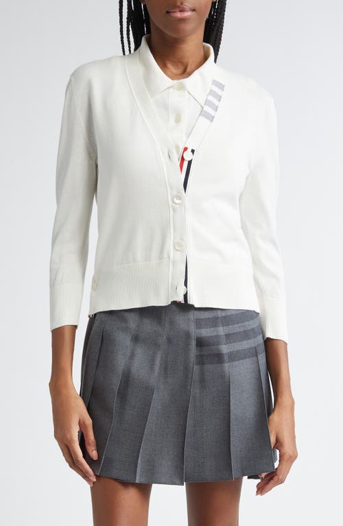 Thom Browne Thom Browne Jersey Stitch V-Neck Cotton Cardigan