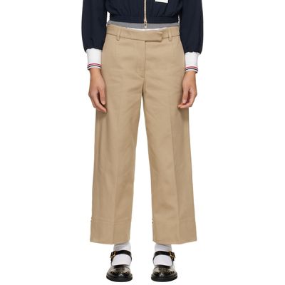 Thom Browne Thom Browne Khaki Cotton Gabardine Chino Trousers