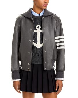 Thom Browne Thom Browne Leather Oversized Blouson Jacket