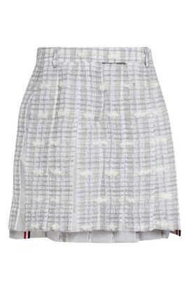 Thom Browne Thom Browne Low Rise Pleated Tweed Skirt