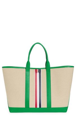 Thom Browne Thom Browne Medium Canvas & Leather Tool Tote